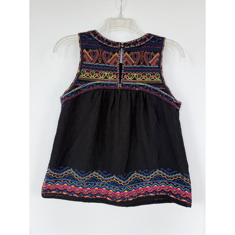 Anthropologie Akemi+Kin Mesa Black Embroidered Top Size 6 Boho Festival Peasant - Picture 5 of 9